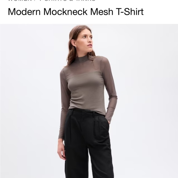 GAP modern mock neck mesh tee shirt. This is long sleeve mesh shirt - Picture 1 of 2